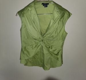 James Perse Light Green Twist-Front Blouse